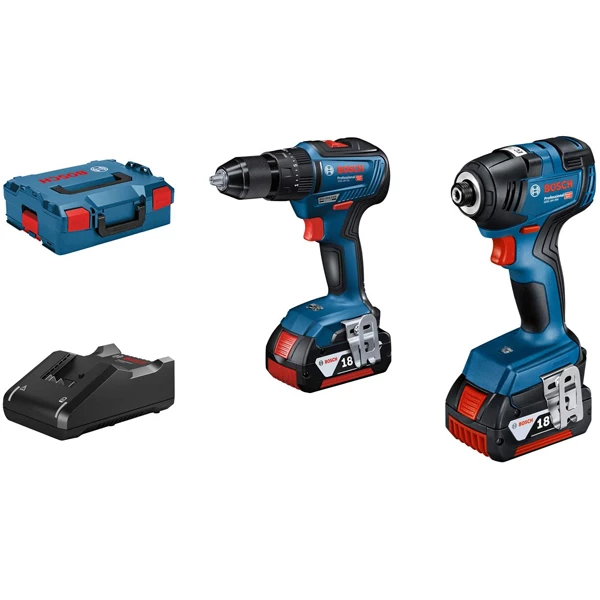 Visseuse à Choc Visseuse à Choc + Visseuse Bosch GDR 18V-200 + GSB 18V-55 2 Batteries 18V 4Ah Chargeur L-Boxx 4 Visseuse à Choc Visseuse à Choc + Visseuse Bosch GDR 18V-200 + GSB 18V-55 2 Batteries 18V 4Ah Chargeur L-Boxx – Image 2