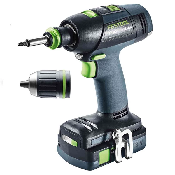 Visseuse Sans Fil Perceuse-visseuse Festool T 18+3 C 3,1-Plus 2 Batteries 3,1Ah Et Chargeur TCL 6 6 Visseuse Sans Fil Perceuse-visseuse Festool T 18+3 C 3,1-Plus 2 Batteries 3,1Ah Et Chargeur TCL 6 – Image 4