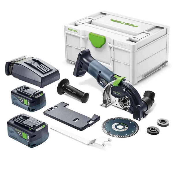 Meuleuse Tronçonneuse Béton Tronçonneuse Festool DSC-AGC 18-125 FH5,2 EBI-Plus 2 Batteries 5,2 Ah Chargeur Et Disque Diamant 7 Meuleuse Tronçonneuse Béton Tronçonneuse Festool DSC-AGC 18-125 FH5,2 EBI-Plus 2 Batteries 5,2 Ah Chargeur Et Disque Diamant – Image 5
