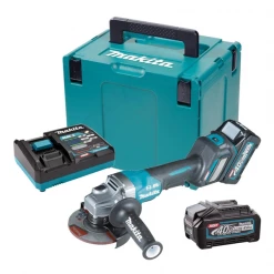 Meuleuse D'angle ø 125 Mm Meuleuse D'angle Makita Diamètre 125 Mm 40 V Max Li-Ion - Puissance 1100 W - 2 Batteries + Chargeur