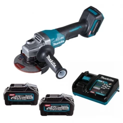 Meuleuse D'angle ø 125 Mm Meuleuse D'angle Makita Diamètre 125 Mm 40 V Max Li-Ion - Puissance 1100 W - 2 Batteries + Chargeur