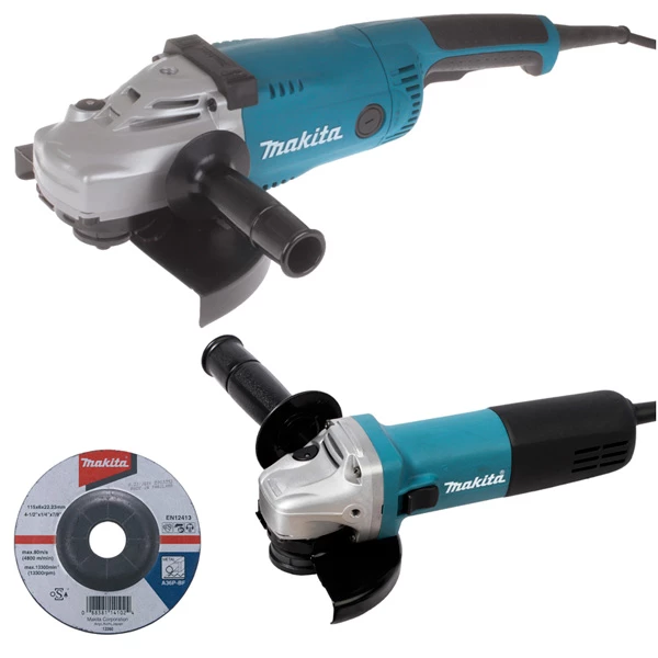 Meuleuse D'angle ø 230 Mm Meuleuses GA9020 230 Mm 2200W Et 9558HNRG 125 Mm 840W Makita DK0053G 3 Meuleuse D'angle ø 230 Mm Meuleuses GA9020 230 Mm 2200W Et 9558HNRG 125 Mm 840W Makita DK0053G