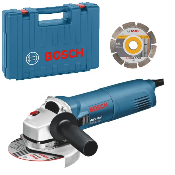 Meuleuse D'angle ø 125 Mm Meuleuse Bosch GWS 1400 Diamètre 125 + 1 Disque Diamanté Standard 4 Meuleuse D'angle ø 125 Mm Meuleuse Bosch GWS 1400 Diamètre 125 + 1 Disque Diamanté Standard – Image 2