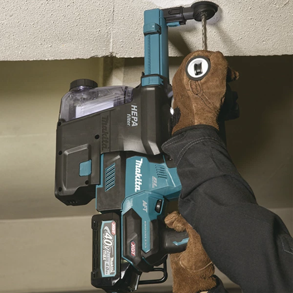 Makita Perforateur Sds + Sans Fil Perfo-burineur SDS-Plus 40 V Max Li-Ion 4 Ah Avec Extraction De Poussières - 2 Batteries + Chargeur 8 Makita Perforateur Sds + Sans Fil Perfo-burineur SDS-Plus 40 V Max Li-Ion 4 Ah Avec Extraction De Poussières - 2 Batteries + Chargeur – Image 6